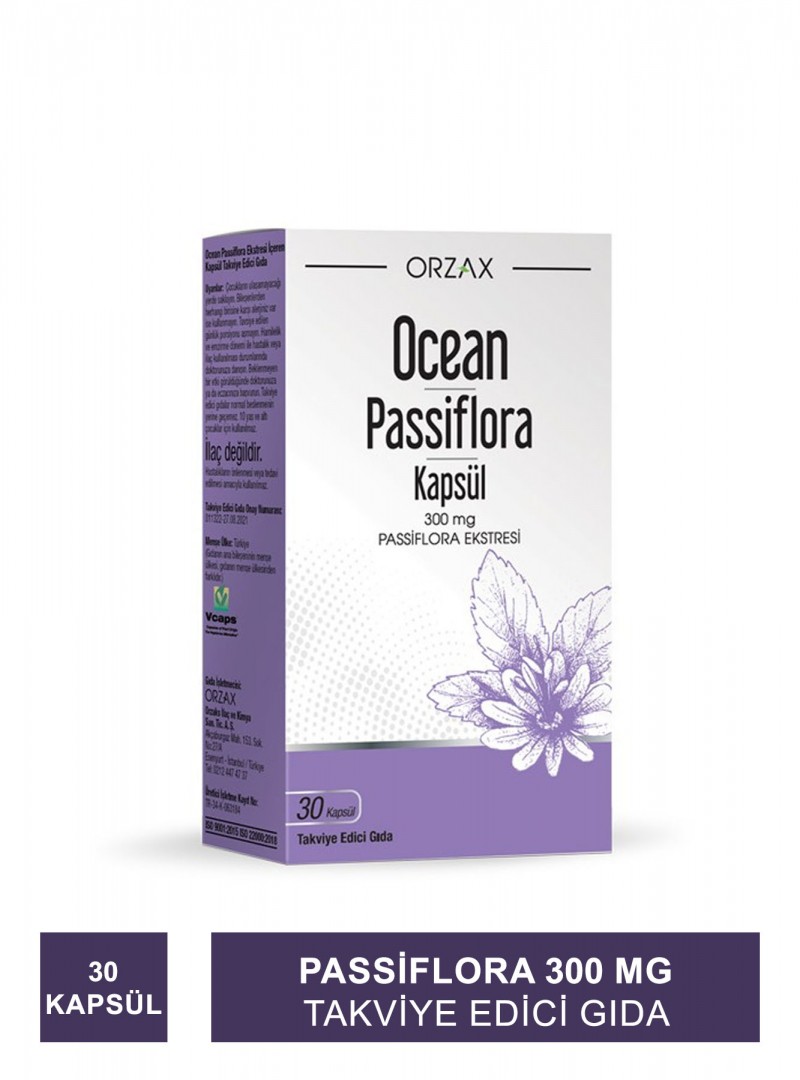 Ocean Passiflora 300 mg 30 Kapsül (S.K.T 10-2025)