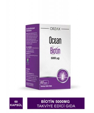 Ocean Biotin 5000mg 60 Kapsül Takviye Edici Gıda (S.K.T 08-2025)