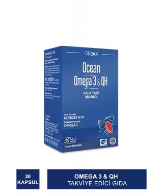 Ocean Omega 3 & QH Takviye Edici Gıda 30 Kapsül (S.K.T 03-2025)