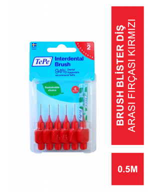 TEPE Blister Arayüz Diş Fırçası Kırmızı 0.5 mm 6 lı