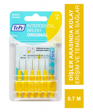 TEPE İnterdental Brush Blister Diş Arası Fırçası Sarı 0.7 mm 6 lı