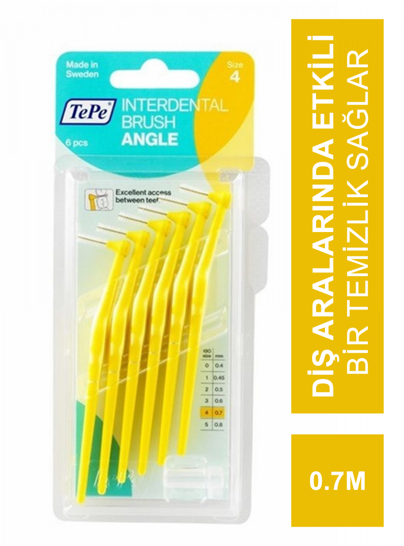 TePe Angle Interdental Brush Arayüz Fırçası 0.7 mm Iso Size 4 6 adet