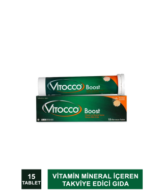 Vitocco Boost Vitamin Mineral İçeren Takviye Edici Gıda 15 Efervesan Tablet