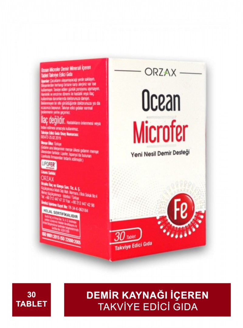 Ocean Microfer 30 Tablet Takviye Edici Gıda (S.K.T 09-2025)