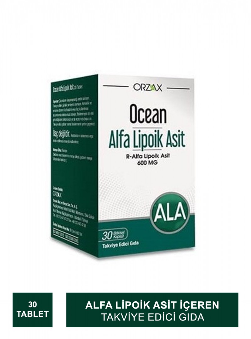 Ocean Alfa Lipoik Asit 600 mg 30 Tablet (S.K.T 06-2025)