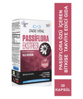 Zade Vital Passiflora Ekstresi İçeren Takviye Edici Gıda 30 Bitkisel Kapsül