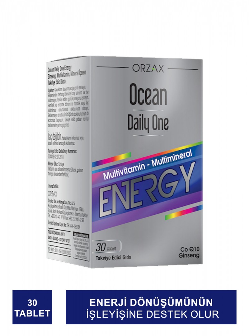 Ocean Daily One Energy 30 Tablet - Takviye Edici Gıda (S.K.T 03-2025)