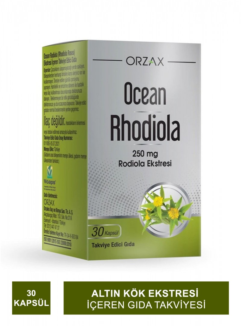 Ocean Rhodiola 250mg 30 Kapsül (S.K.T 08-2025)