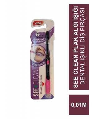 Dentiste See Clean Plak Algı Işığı Dental Işıklı Diş Fırçası - Pembe