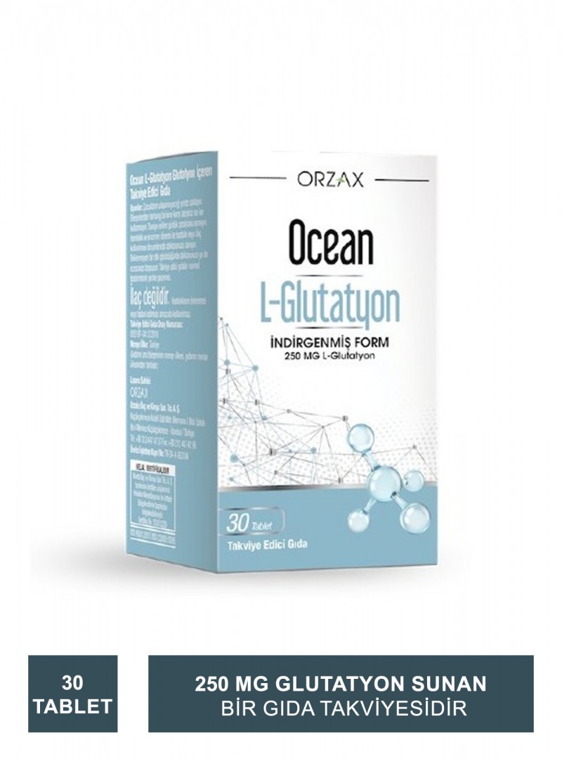 Ocean L-Glutatyon250 mg 30 Tablet Takviye Edici Gıda (S.K.T 05-2025)