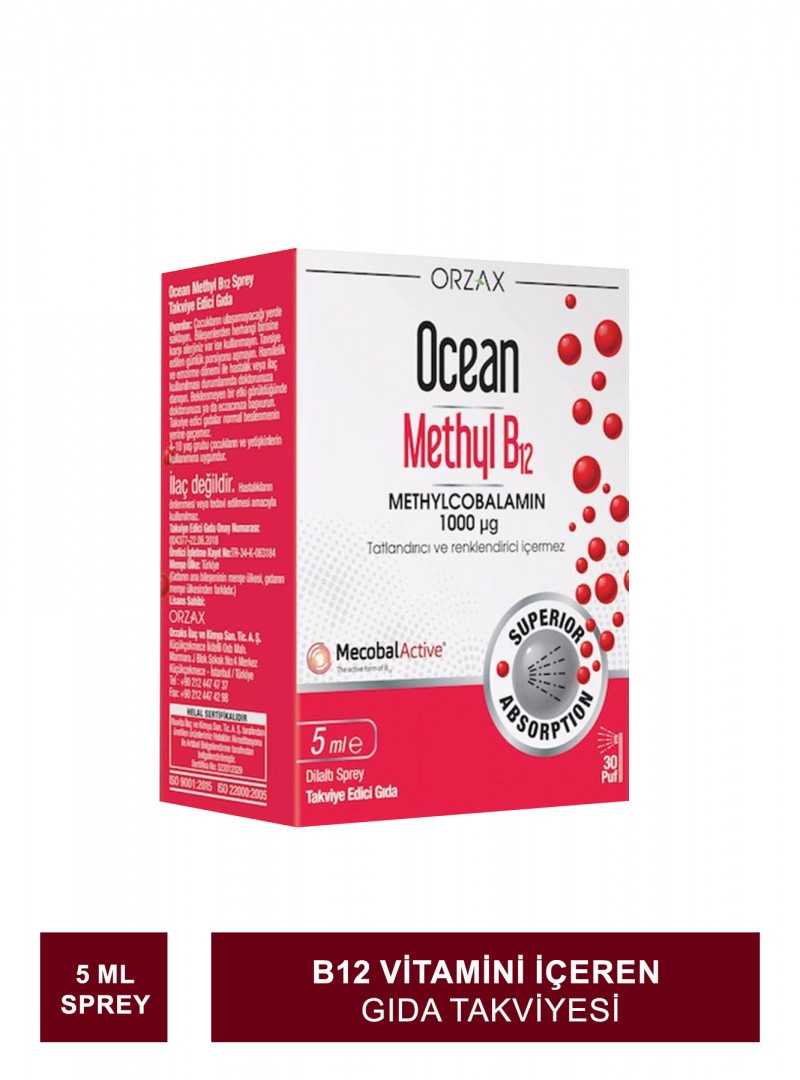 Ocean Methyl B12 1000 mg Sprey 5 ml (S.K.T 04-2024)