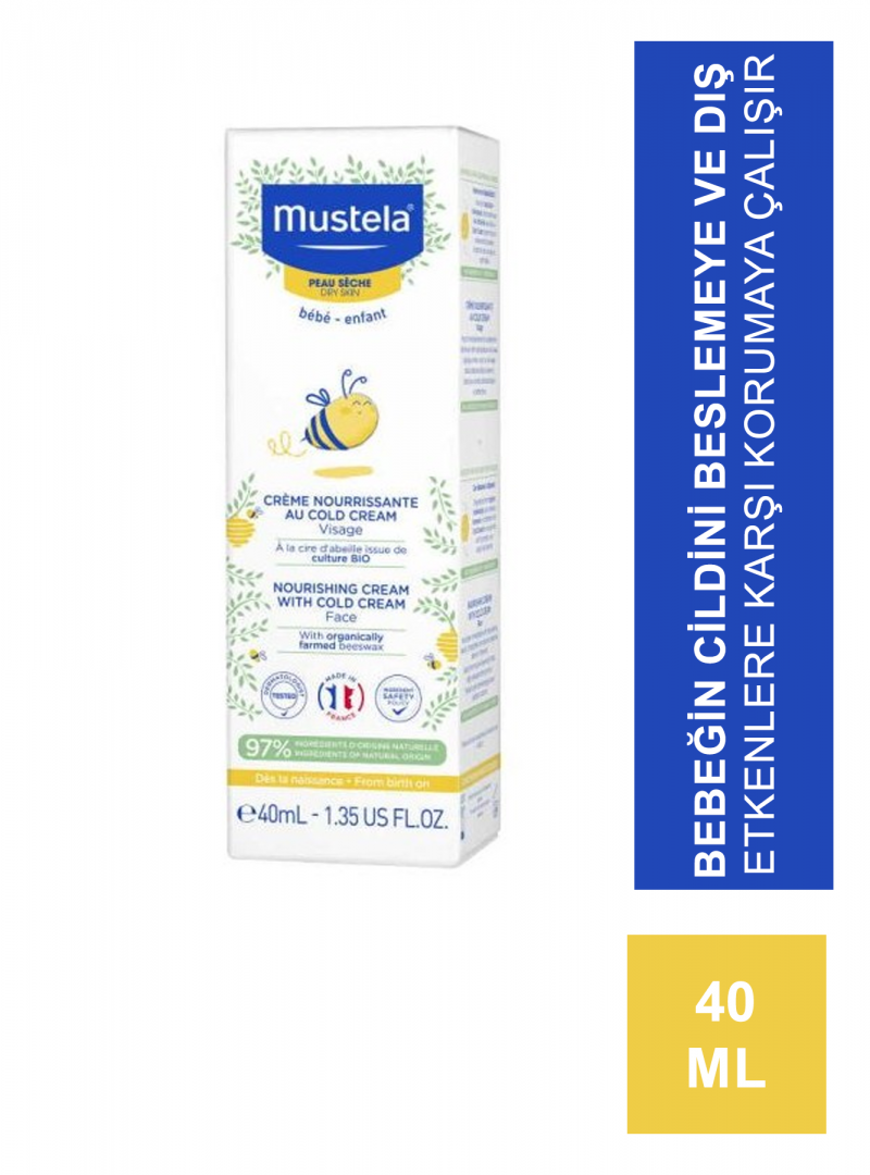 Mustela Nourishing Cream With Cold Cream Face 40 ml Yüz Kremi (S.K.T 08-2024)