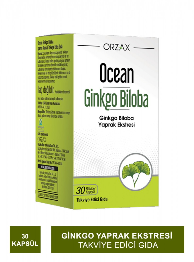 Ocean Ginkgo Biloba 30 Kapsül (S.K.T 12-2023)