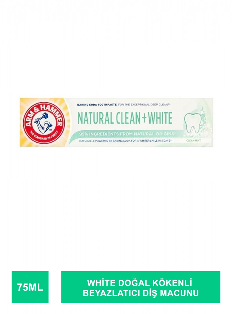 Arm & Hammer Natural Clean + White Doğal Kökenli Beyazlatıcı Diş Macunu 75 ml