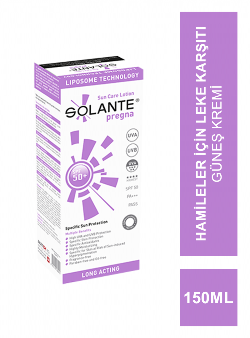 Solante Pregna SPF 50+ Güneş Losyonu 150ml Hamilelere Özel Güneş Koruyucu