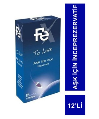 Fe To Love Aşk için İnce Prezervatif 12'li