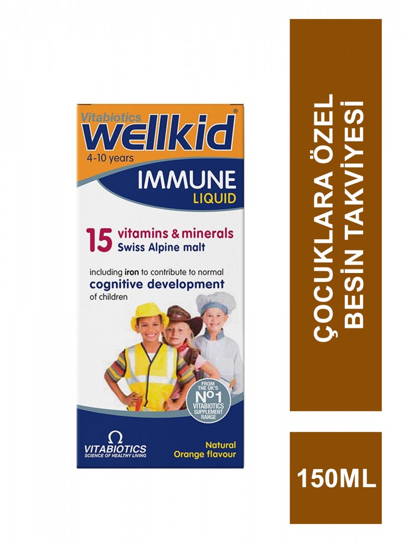 Vitabiotics Wellkid Immune Liquid Sıvı Takviye 150 ml (S.K.T 04-2025)