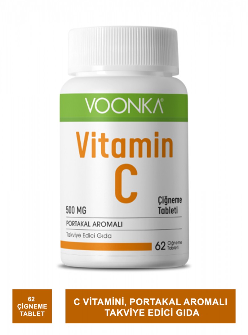 Voonka Vitamin C Çiğneme Tableti 500 Mg 62 Tablet