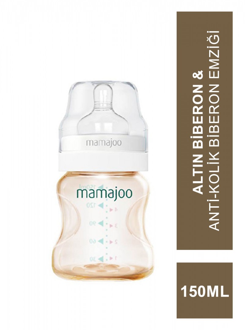 Mamajoo Gold Biberon 150 ml & Anti-Kolik Biberon Emziği No:1 / S (S.K.T 02-2026)