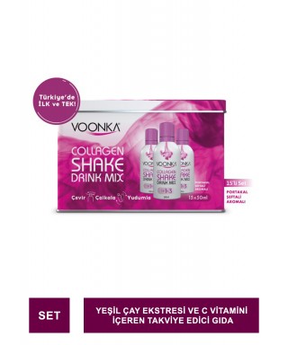 Voonka Beauty Collagen Shake Drink Mix Portakal & Şeftali Aromalı 15x50 ml