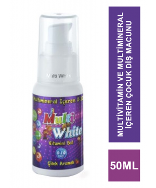 Multi White Multivitamin ve Multimineral İçeren Çocuk Diş Macunu 50 ml
