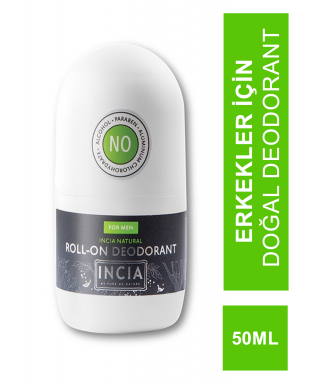 Incia Roll On Deodorant For Men 50 ml Erkekler İçin Doğal Deodorant (S.K.T 08-2025)