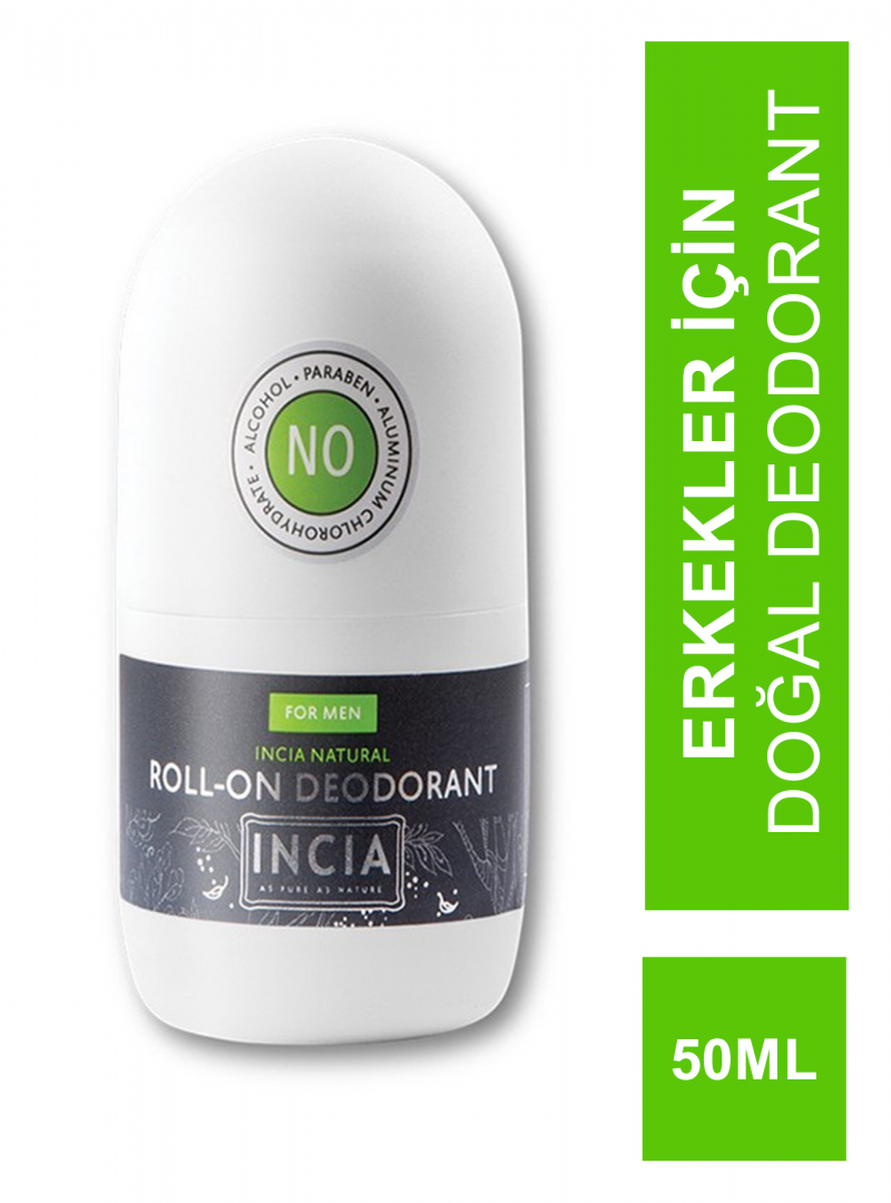 Incia Roll On Deodorant For Men 50 ml Erkekler İçin Doğal Deodorant (S.K.T 08-2025)