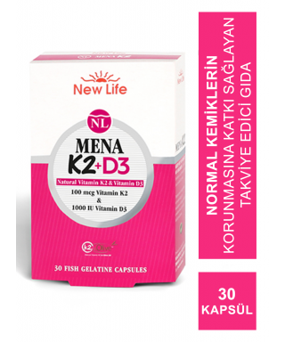 New Life Mena K2+D3 30 Kapsül