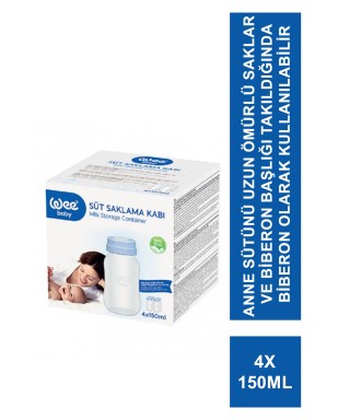 Wee Baby Süt Saklama Kabı 4x150 ml ( 126 )