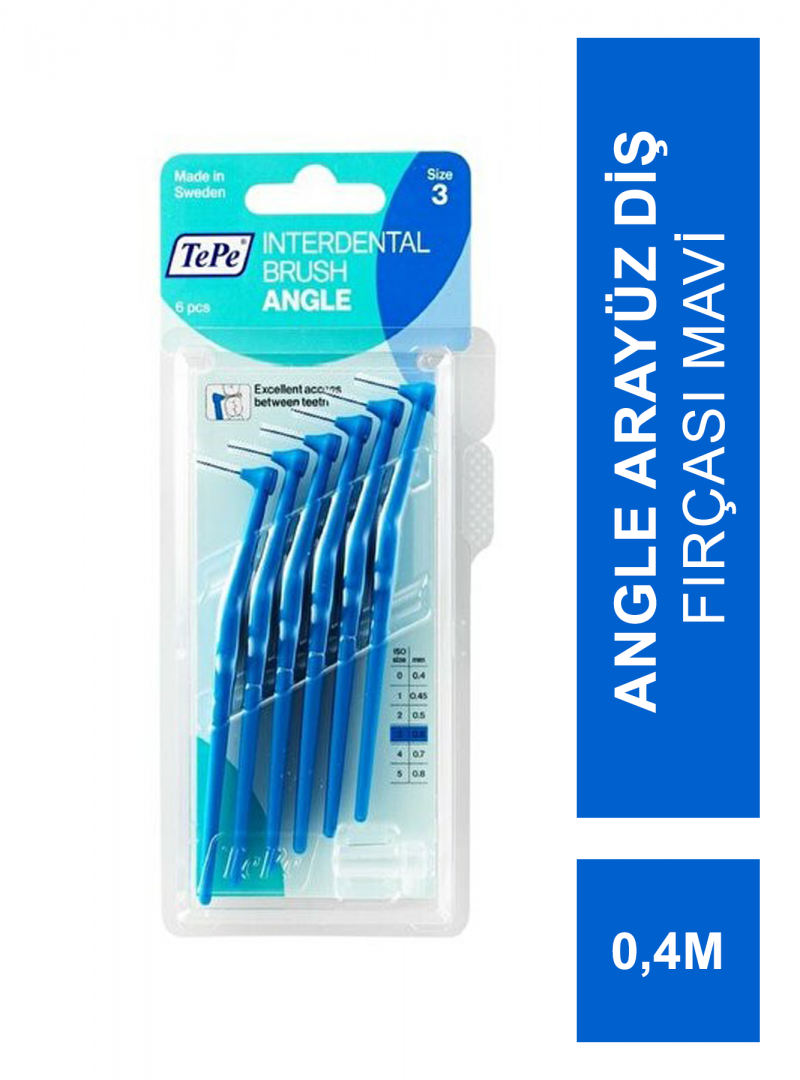 TEPE Angle Arayüz Diş Fırçası Mavi 0.4 mm 6 lı