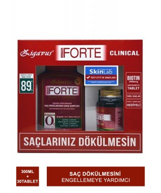 Zigavus Forte Clinical Şampuan Yağlı Saçlar  300 ml - Biotin&Saw Palmetto 30 Tablet Set