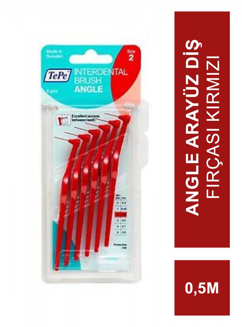 TEPE  İnterdental Brush Angle Arayüz Fırçası Kırmızı 0.5 mm 6 lı