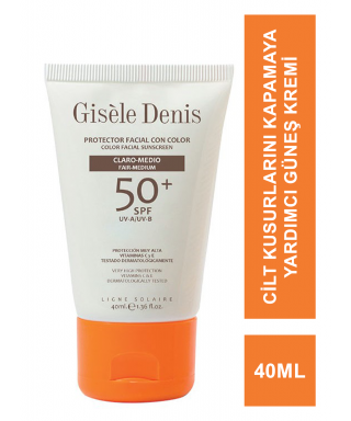 Gisele Denis Color Facial Suncreen Spf50+ Fair/Medium Yüz İçin Renkli Güneş Koruma Kremi  40 ml