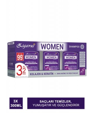 Zigavus Women Kolajen ve Keratin Şampuan 300 ml | 3 AL 2 ÖDE