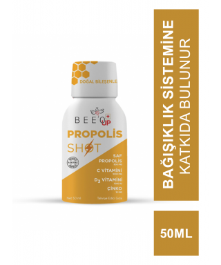 Beeo Up Propolis Çinko+D3+C Vitamini Shot 50 ml (S.K.T 08-2024)