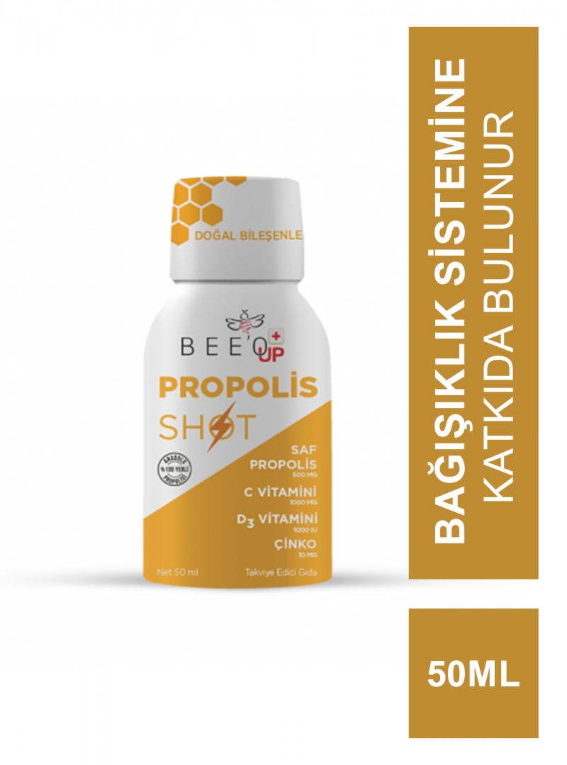 Beeo Up Propolis Çinko+D3+C Vitamini Shot 50 ml (S.K.T 08-2024)