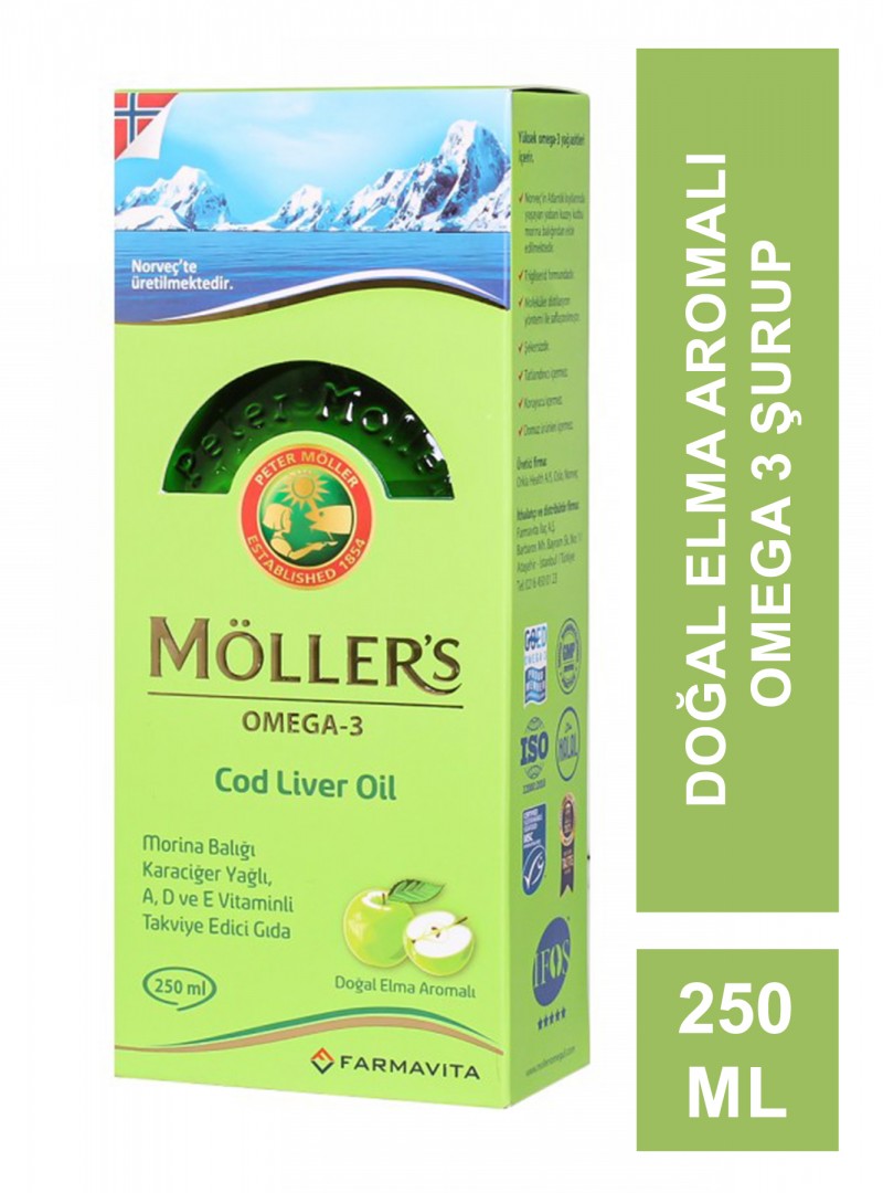 Möller's Omega Şurup Doğal Elma Aromalı 250 ml