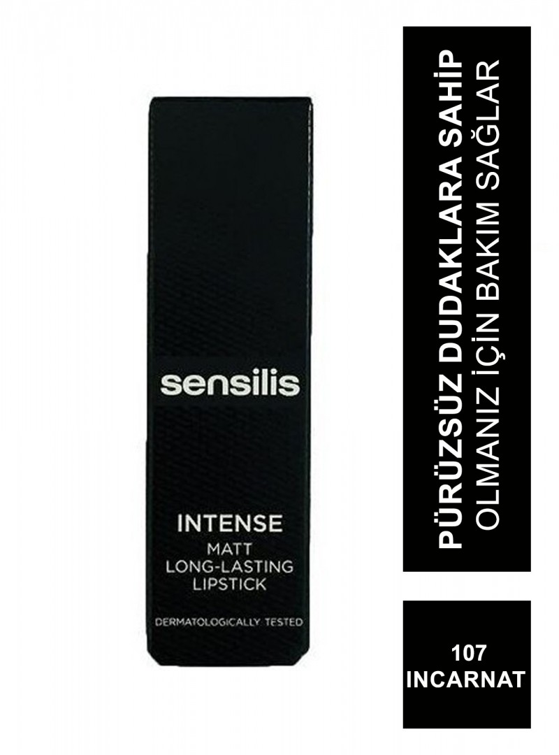 Sensilis Intense Matt Long-Lasting Lipstick Ruj 107 ( Incarnat ) 3,5 ml
