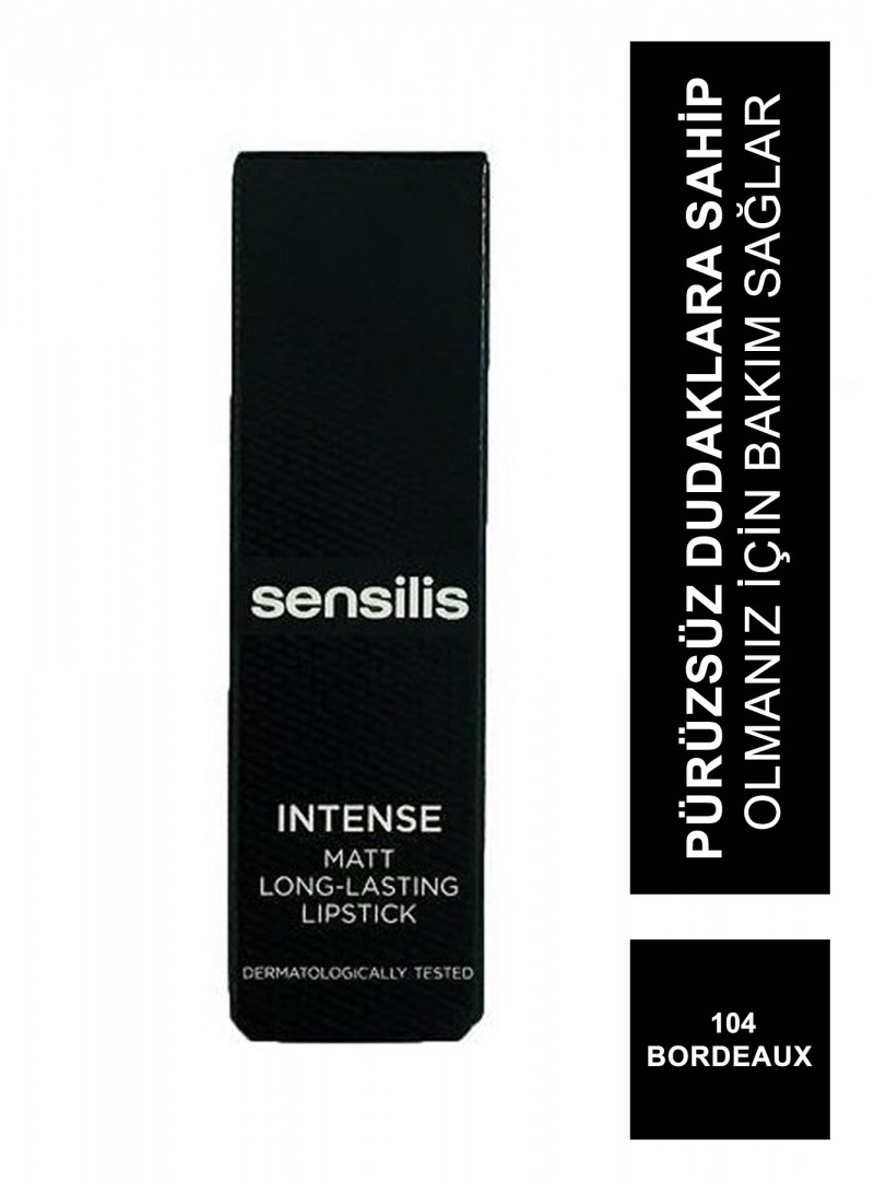 Sensilis Intense Matt Long-Lasting Lipstick Ruj 104 Bordeaux 3,5 ml