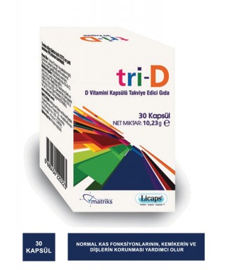 Tri-D D Vitamini Takviye Edici Gıda 30 Kapsül