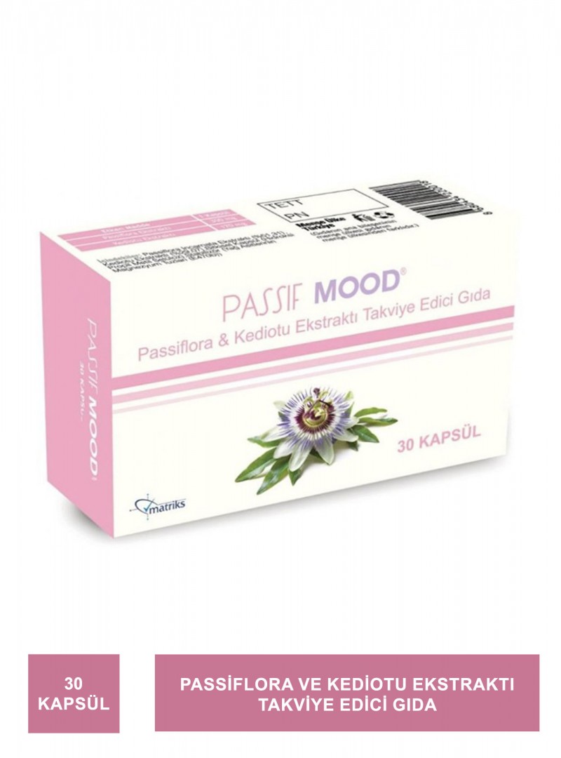 Passif Mood  Passiflora Ekstraktı Takviye Edici Gıda 30 Kapsül