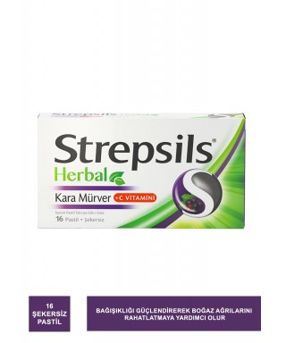 Strepsils Herbal Kara MÃ¼rver+C Vitamini 16 Pastil