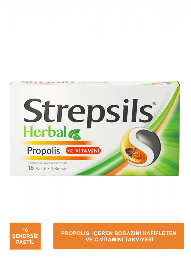 Strepsils Herbal Propolis+C Vitamini 16 Pastil