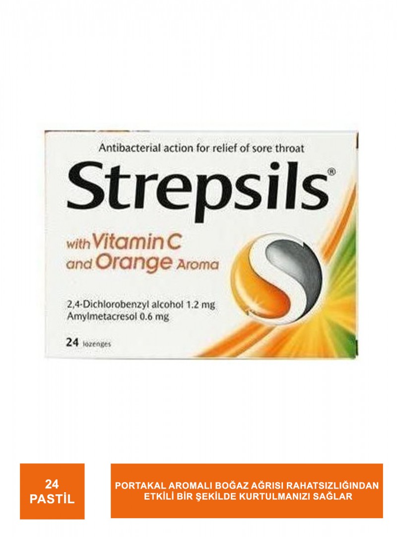Strepsils Pastil Portakallı C Vitaminli