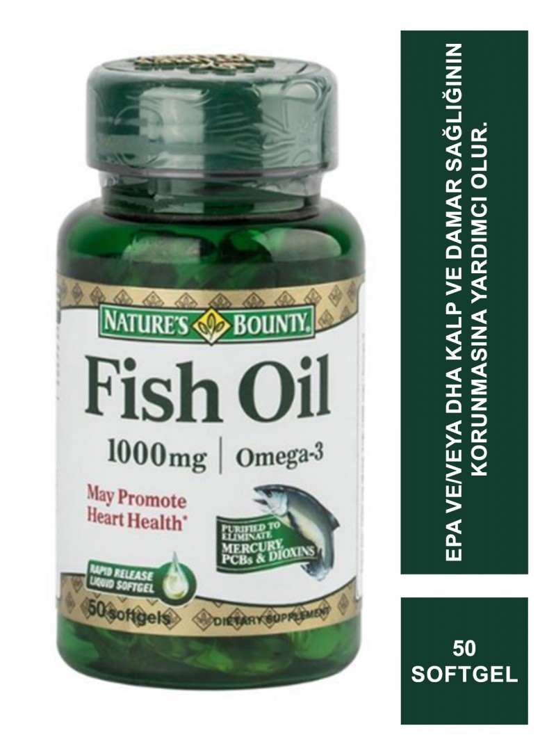 Nature's Bounty Fish Oil Omega-3 1000 Mg 50 Softgel