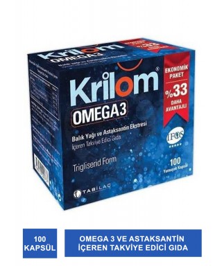 Krilom Omega-3 Astaksantin Soft Jel 100 Kapsül
