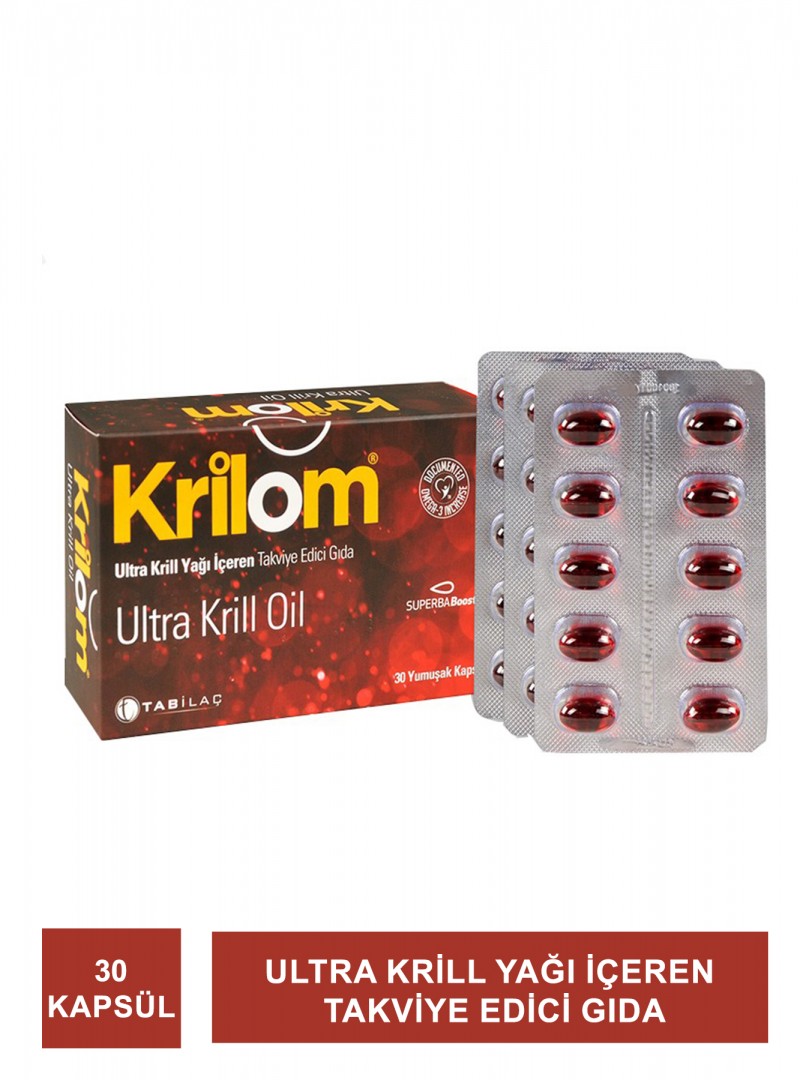 Krilom Ultra Krill Oil Takviye Edici Gıda 30 Yumuşak Kapsül