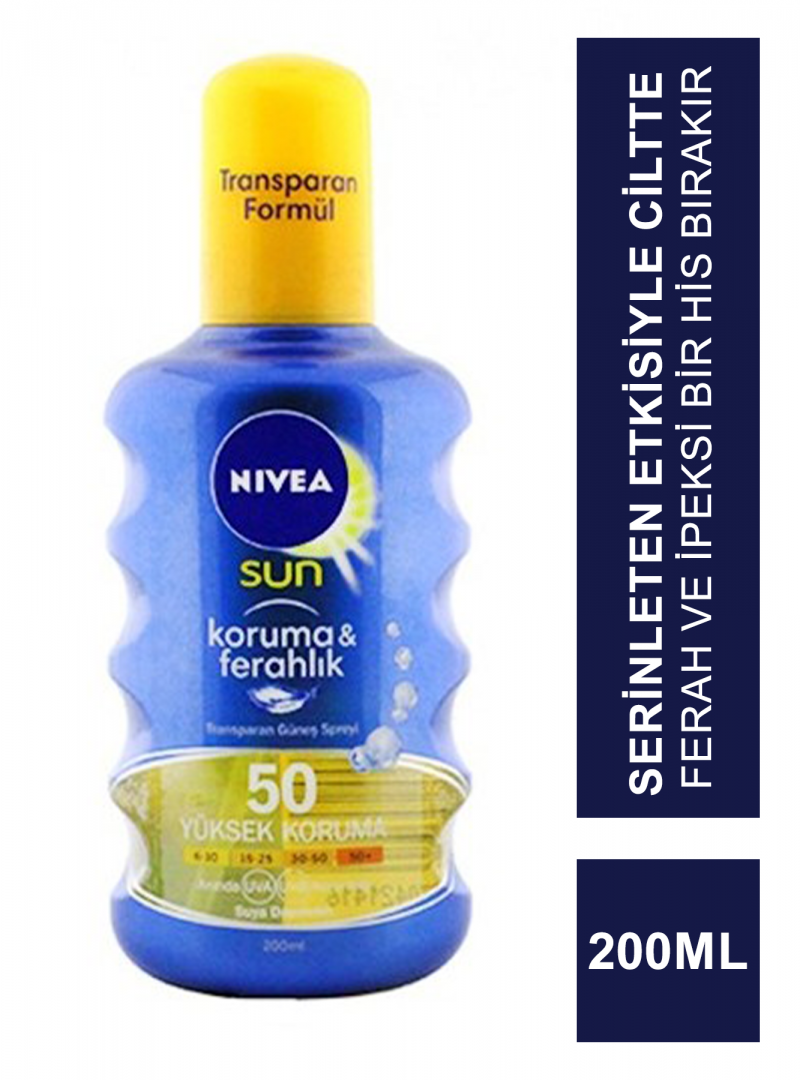 Nivea Sun SPF 50+ 200 ml Koruma & Ferahlık Transparan Güneş Spreyi