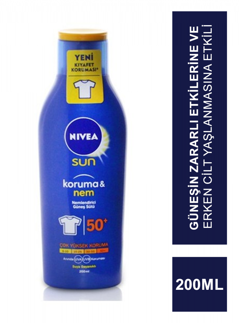 Nivea Sun SPF 50 200 ml Koruma & Nem Nemlendirici Güneş Sütü