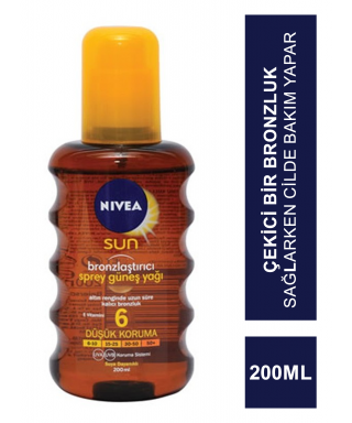 Nivea Sun SPF 6 200 ml Bronzlaştırıcı Sprey Güneş Yağı